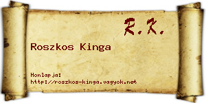 Roszkos Kinga névjegykártya